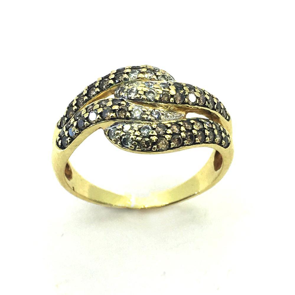 Золота каблучка з діамантами, 19 розмір