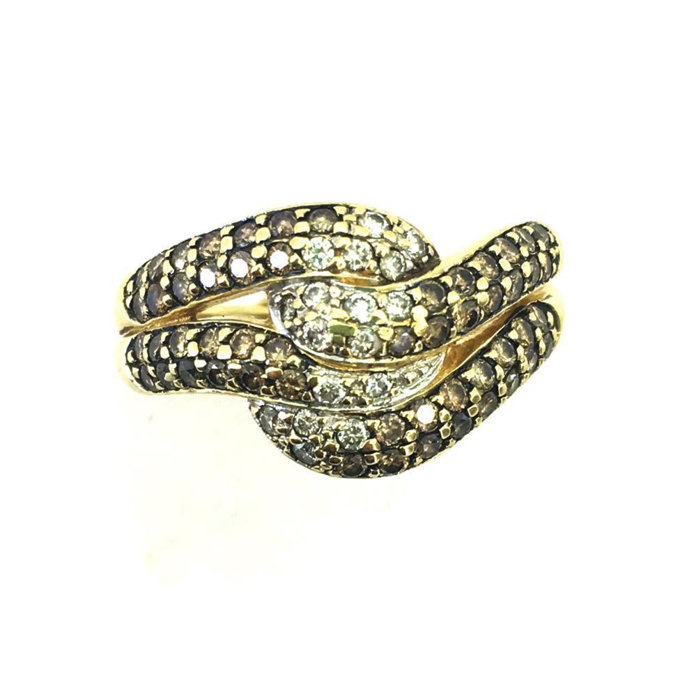 Золота каблучка з діамантами, 19 розмір