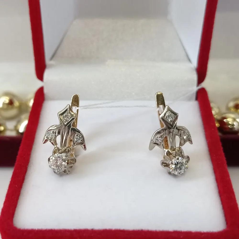 Золоті сережки з діамантами тюльпан