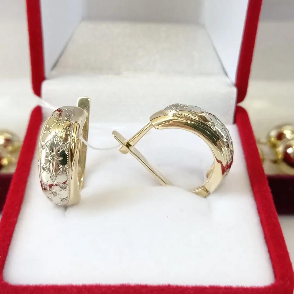 Золоті сережки кола з діамантами класичні