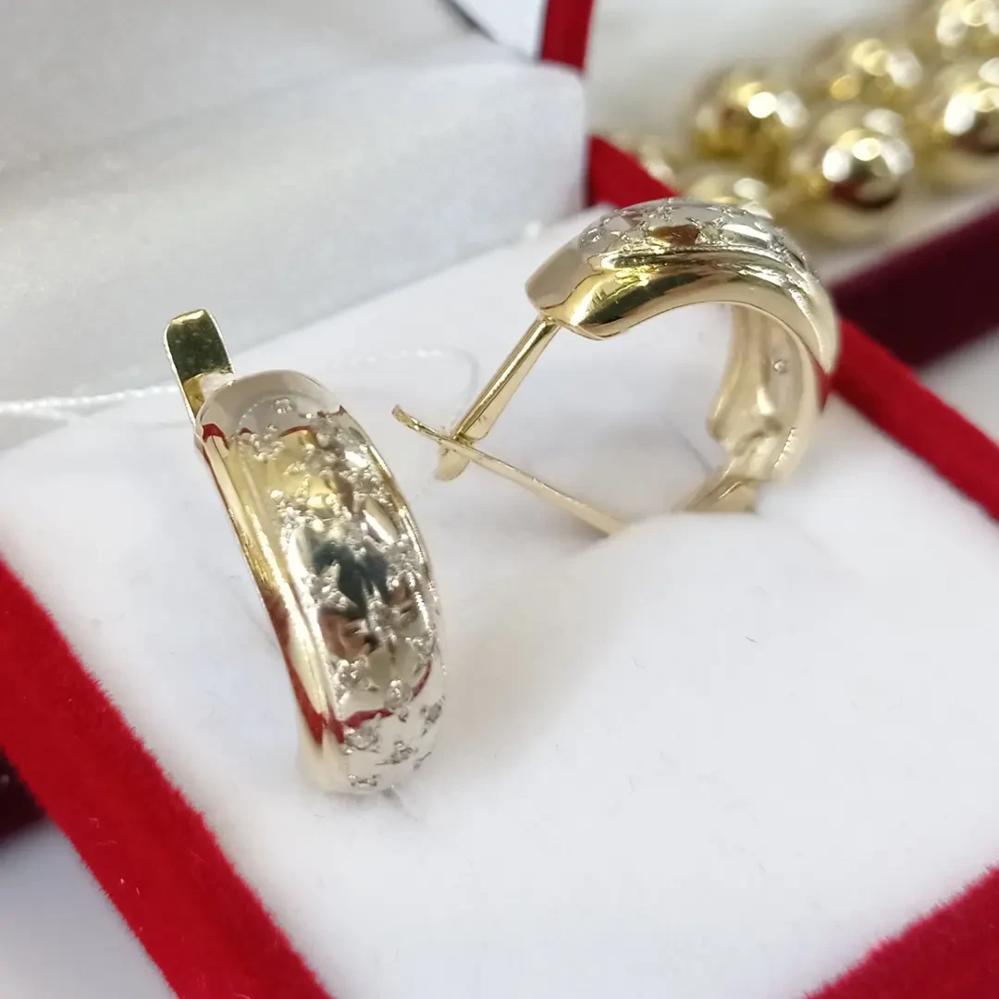 Золоті сережки кола з діамантами класичні