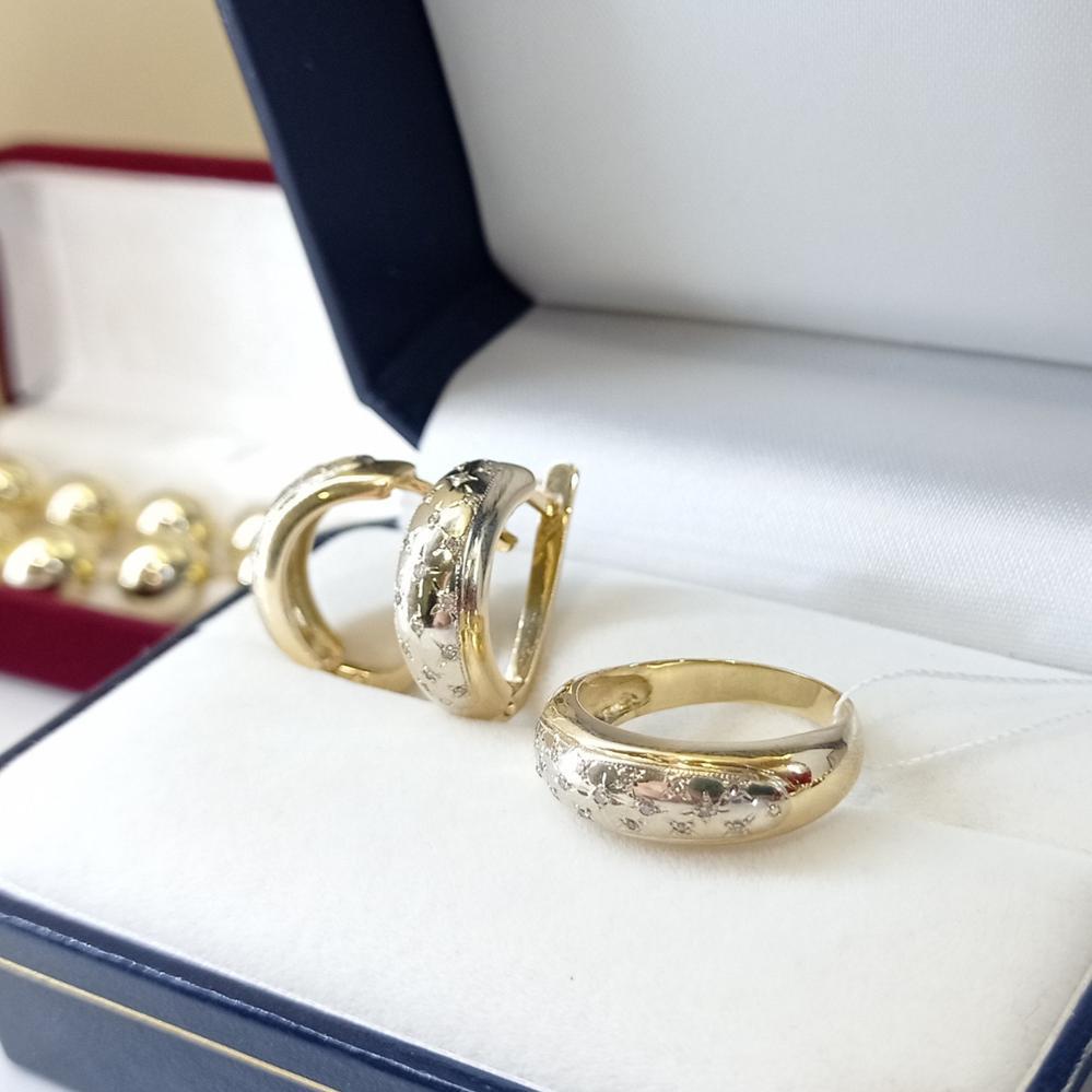 Золоті сережки кола з діамантами класичні