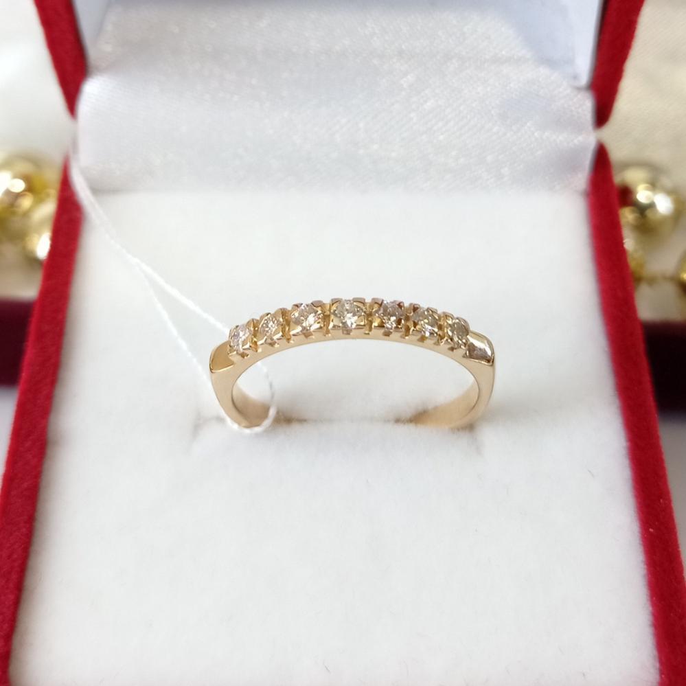 Золота каблучка доріжка з діамантами