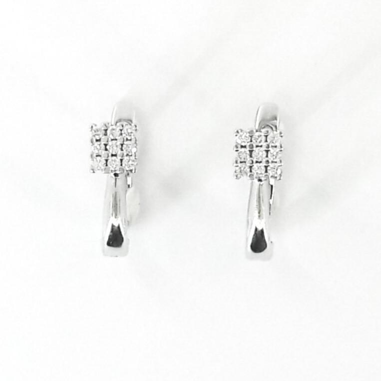 Золоті сережки з білого золота з діамантами