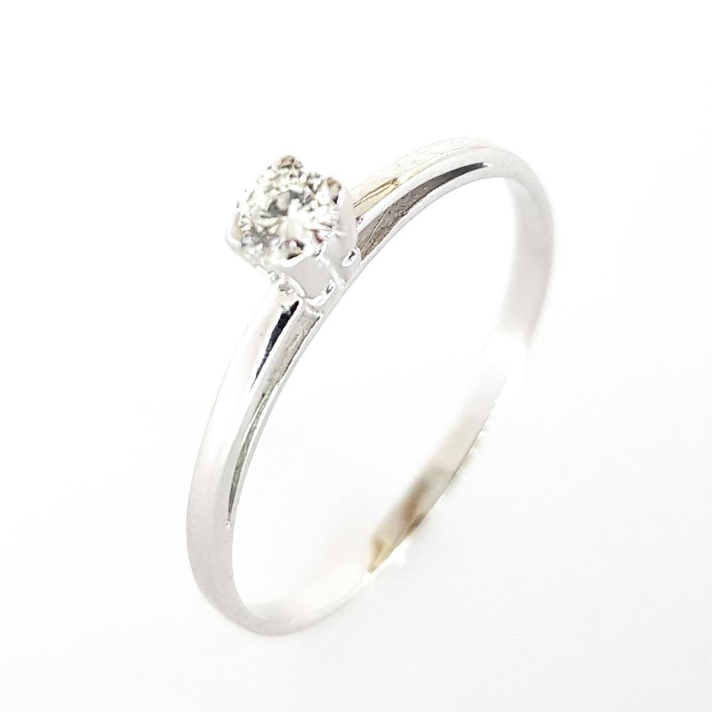 Золота каблучка з білого золота з діамантом 585 проби 18 розмір