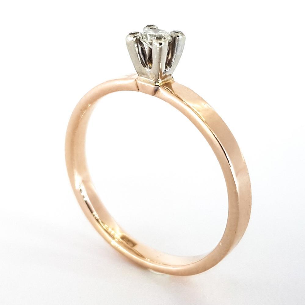 Золота каблучка з діамантом 585 проби