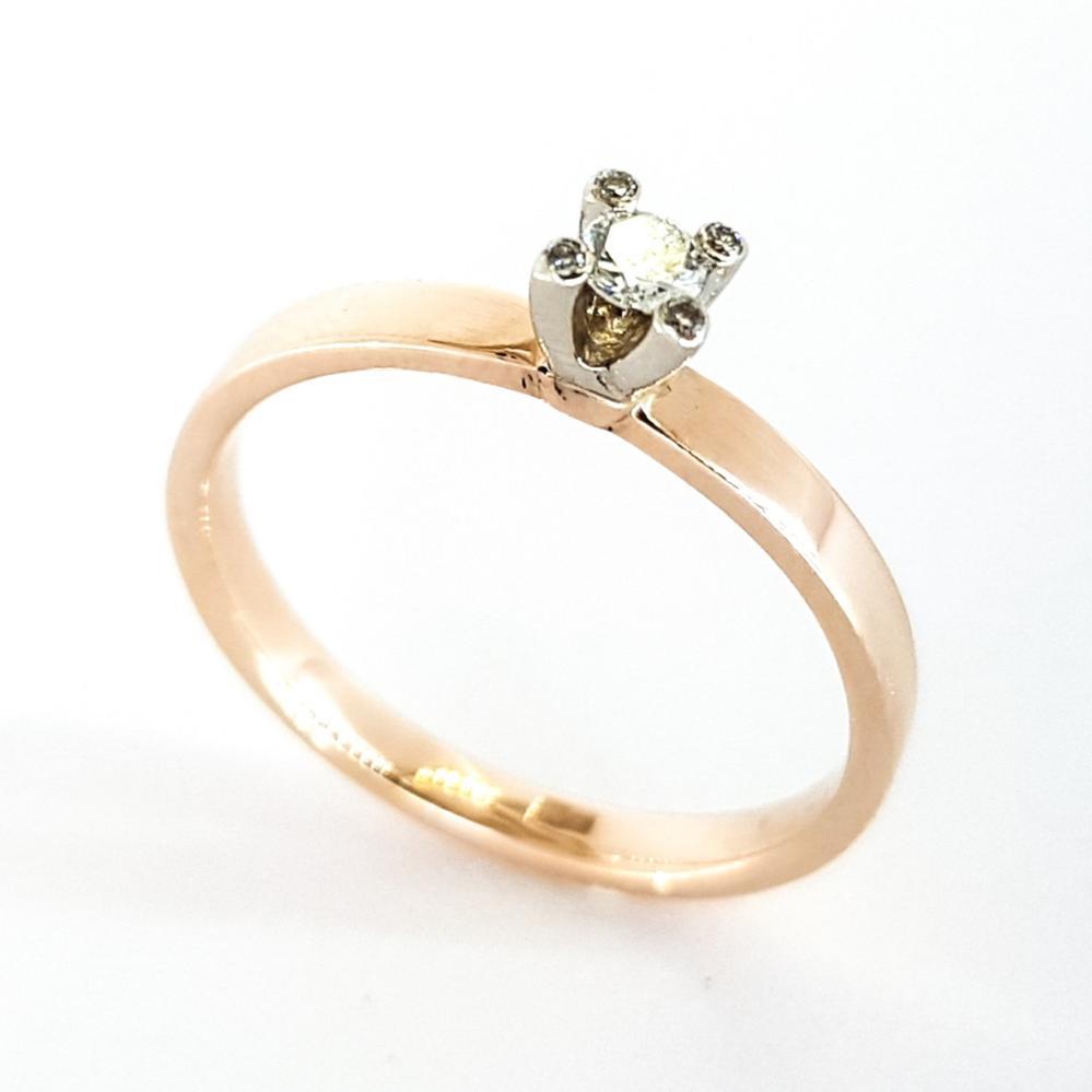 Золота каблучка з діамантом 585 проби