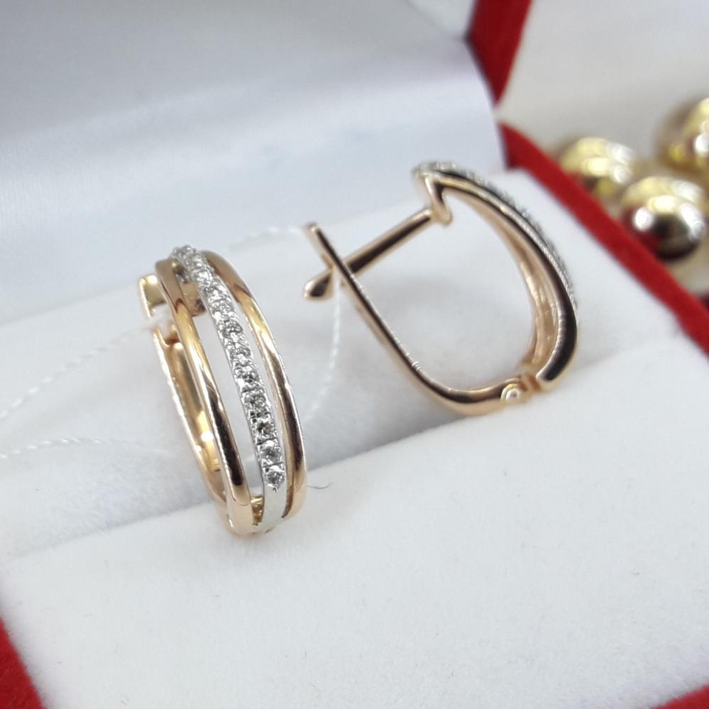 Золоті сережки з діамантами доріжки