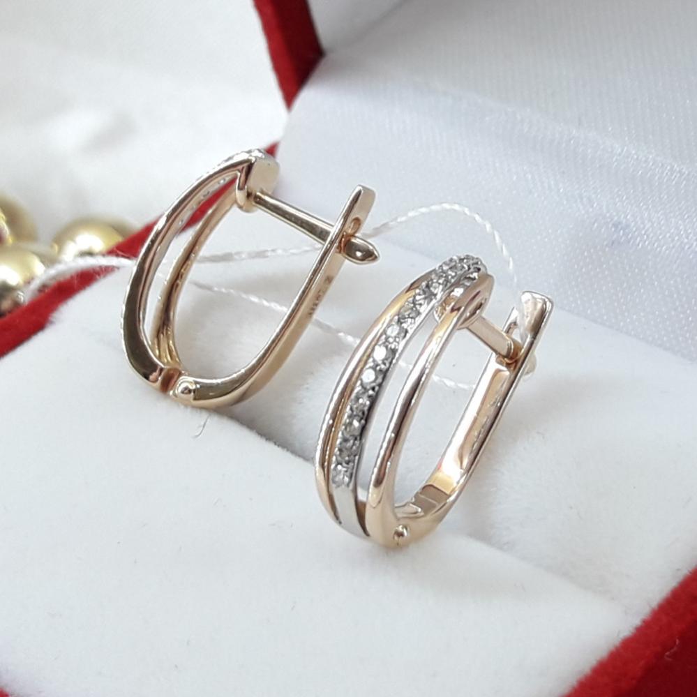 Золоті сережки з діамантами доріжки