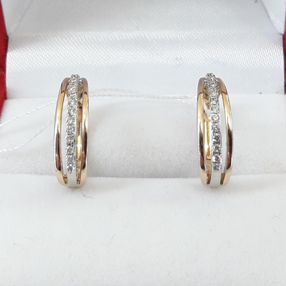 Золоті сережки з діамантами доріжки