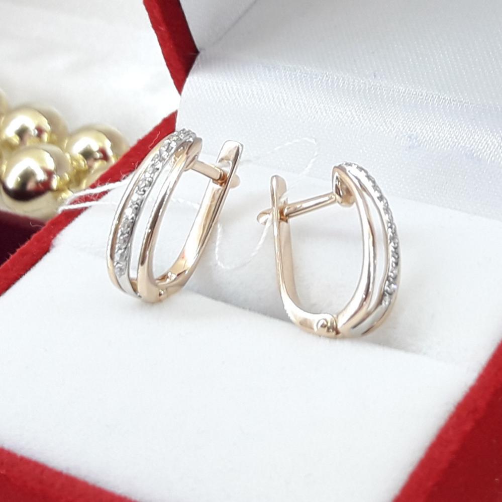 Золоті сережки з діамантами доріжки