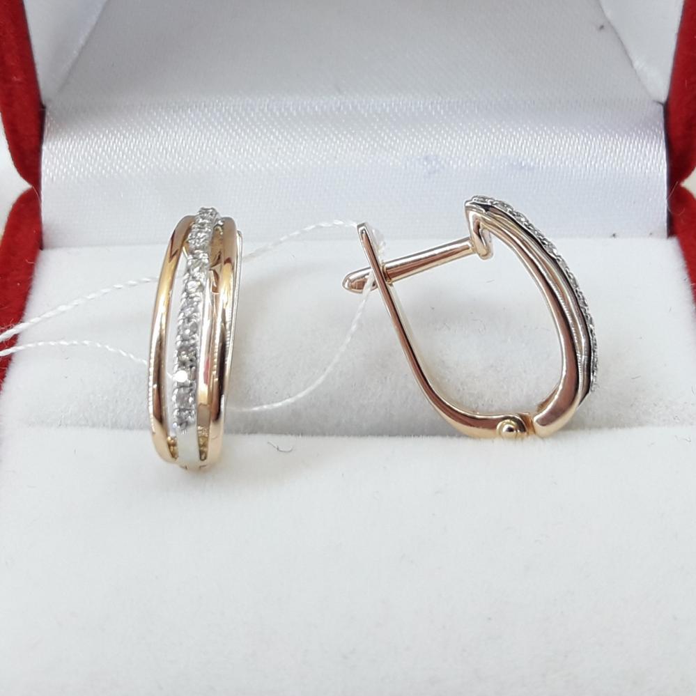 Золоті сережки з діамантами доріжки