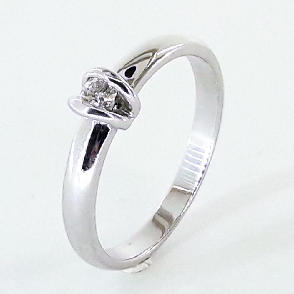 Золота каблучка з діамантом в білому золоті