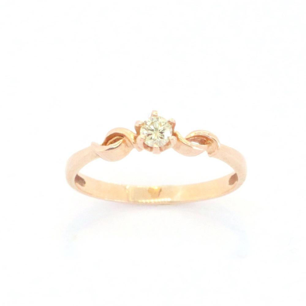 Золота каблучка з діамантом 16,5 розмір