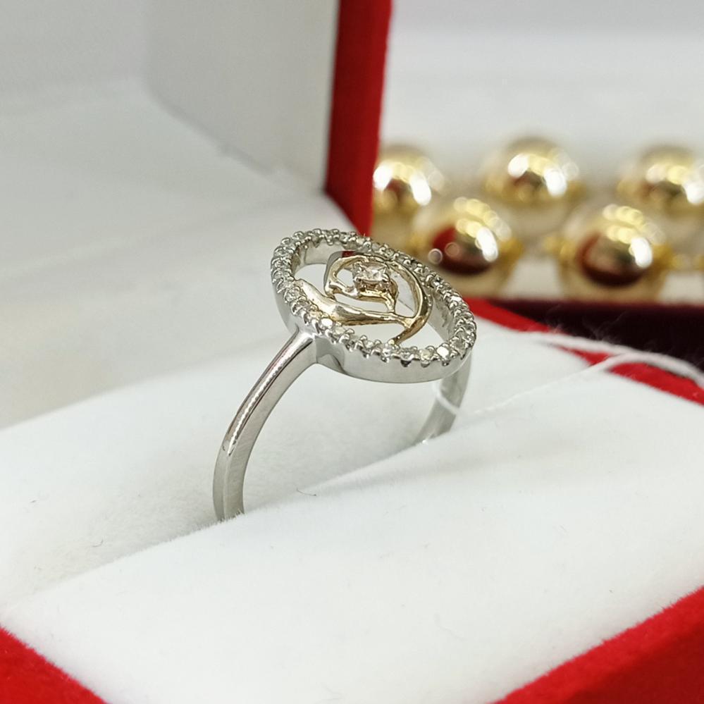 Золота каблучка з діамантами біле золото