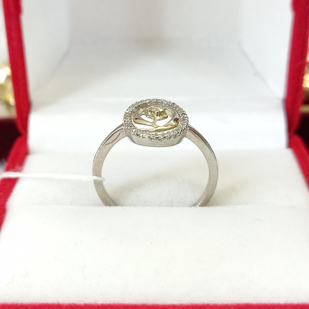 Золота каблучка з діамантами біле золото