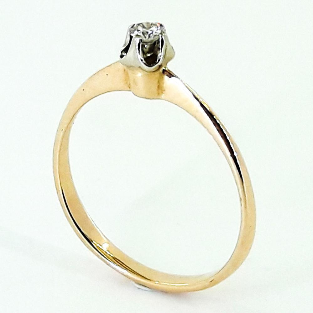 Золота каблучка з діамантом 585 проби 17 розмір помолвочное