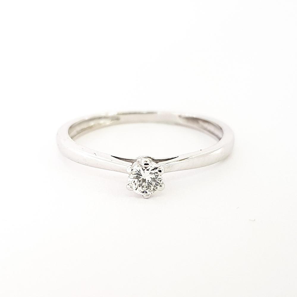 Каблучка золота з діамантом з білого золота