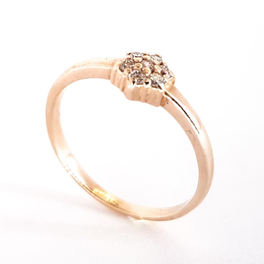 Золота каблучка з діамантами квіточка