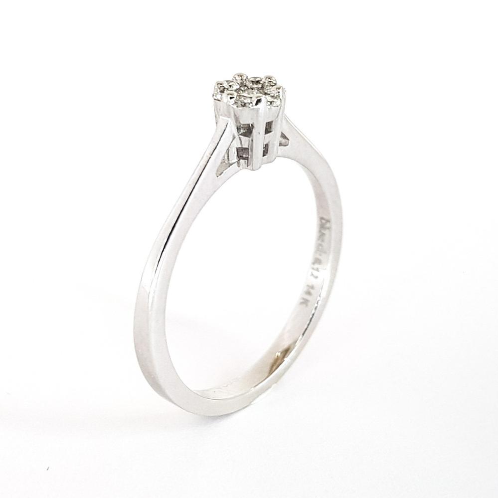 Золота каблучка квіточка з білого золота 585 проби 16.5