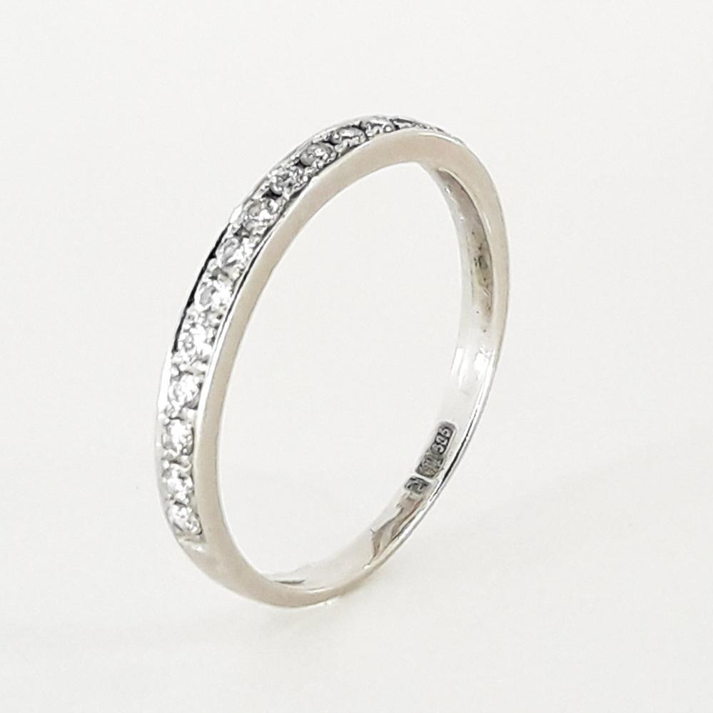 Золота каблучка з білого золота доріжка 585 проби