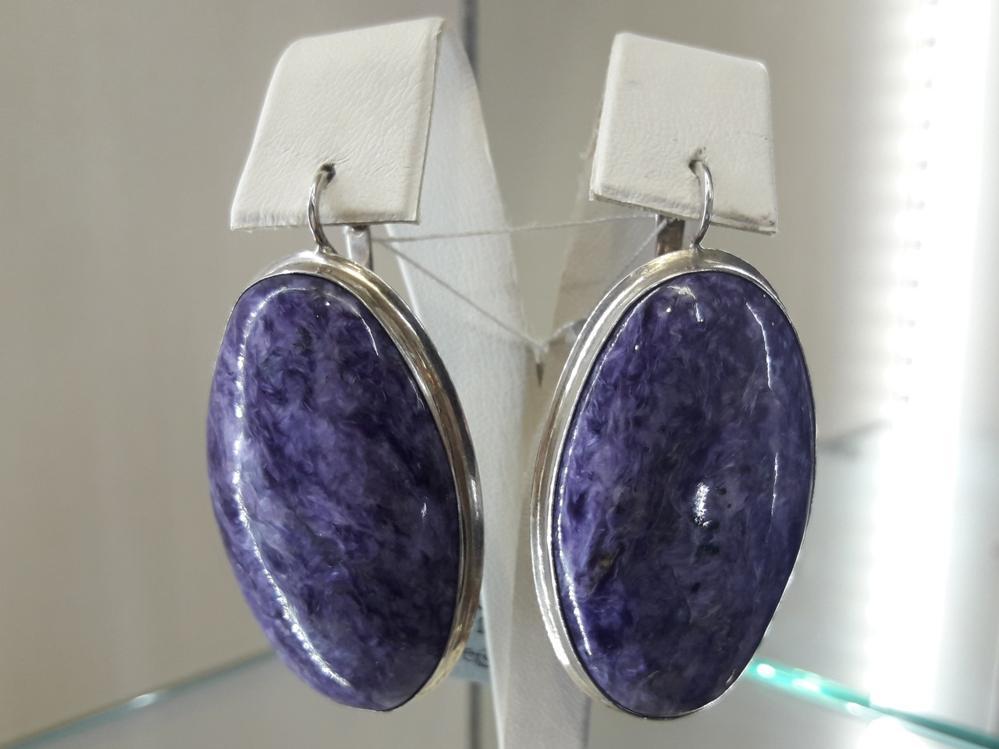 Срібні сережки з чаровитом