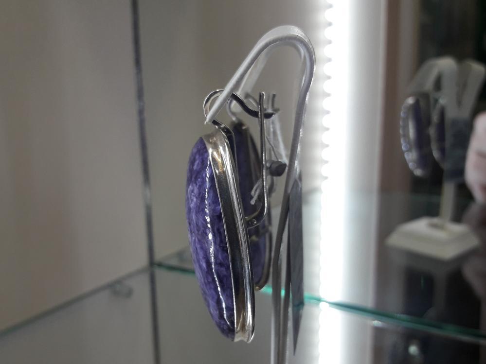 Срібні сережки з чаровитом