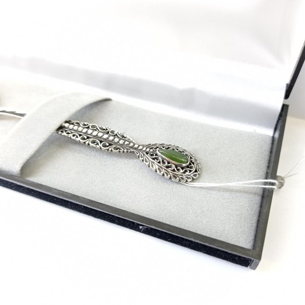 Чайна срібна ложка з Хризопразом