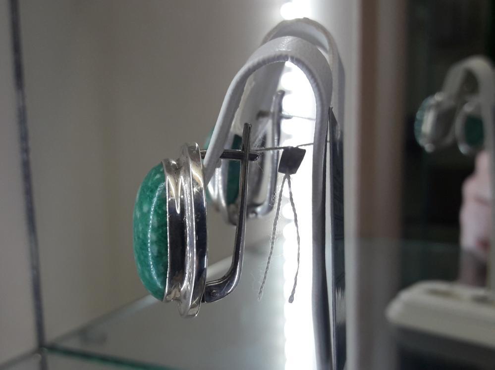 Срібні сережки амозаніт