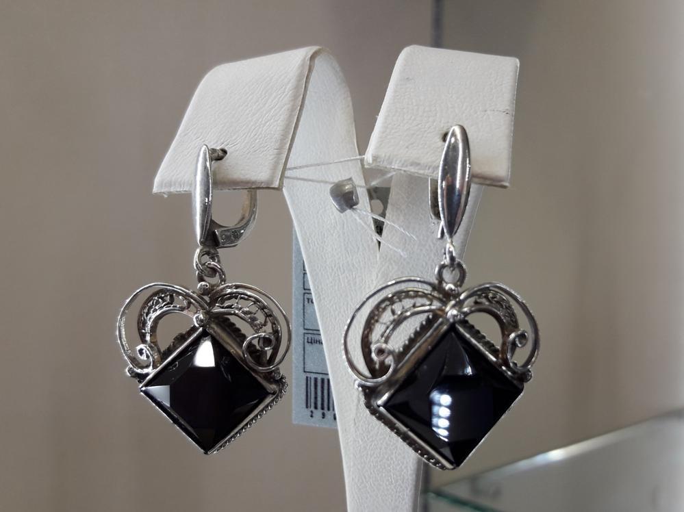 Срібні сережки з топазом