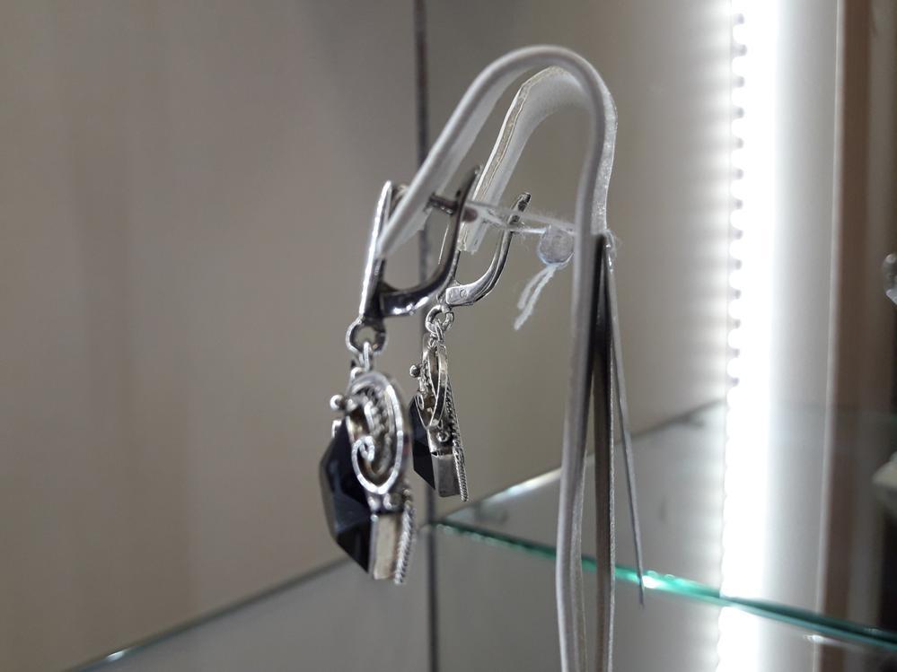 Срібні сережки з топазом