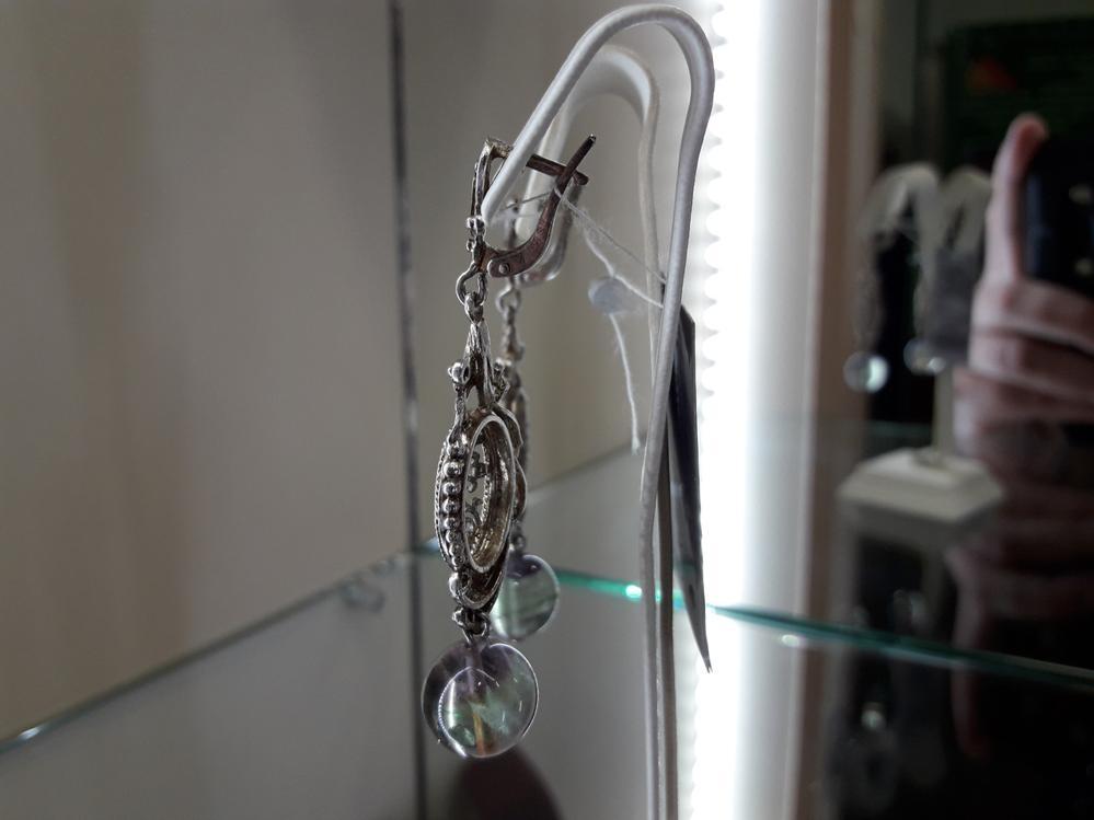 Срібні сережки з кварцом кульки