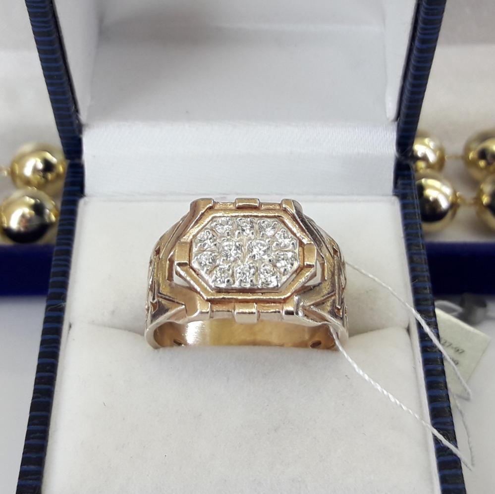 Срібне кільце-пензель у позолоті