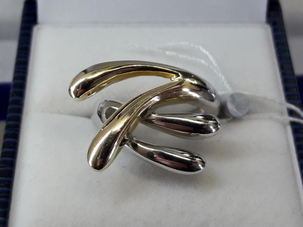 Срібне кільце з позолотою 16.5 розмір