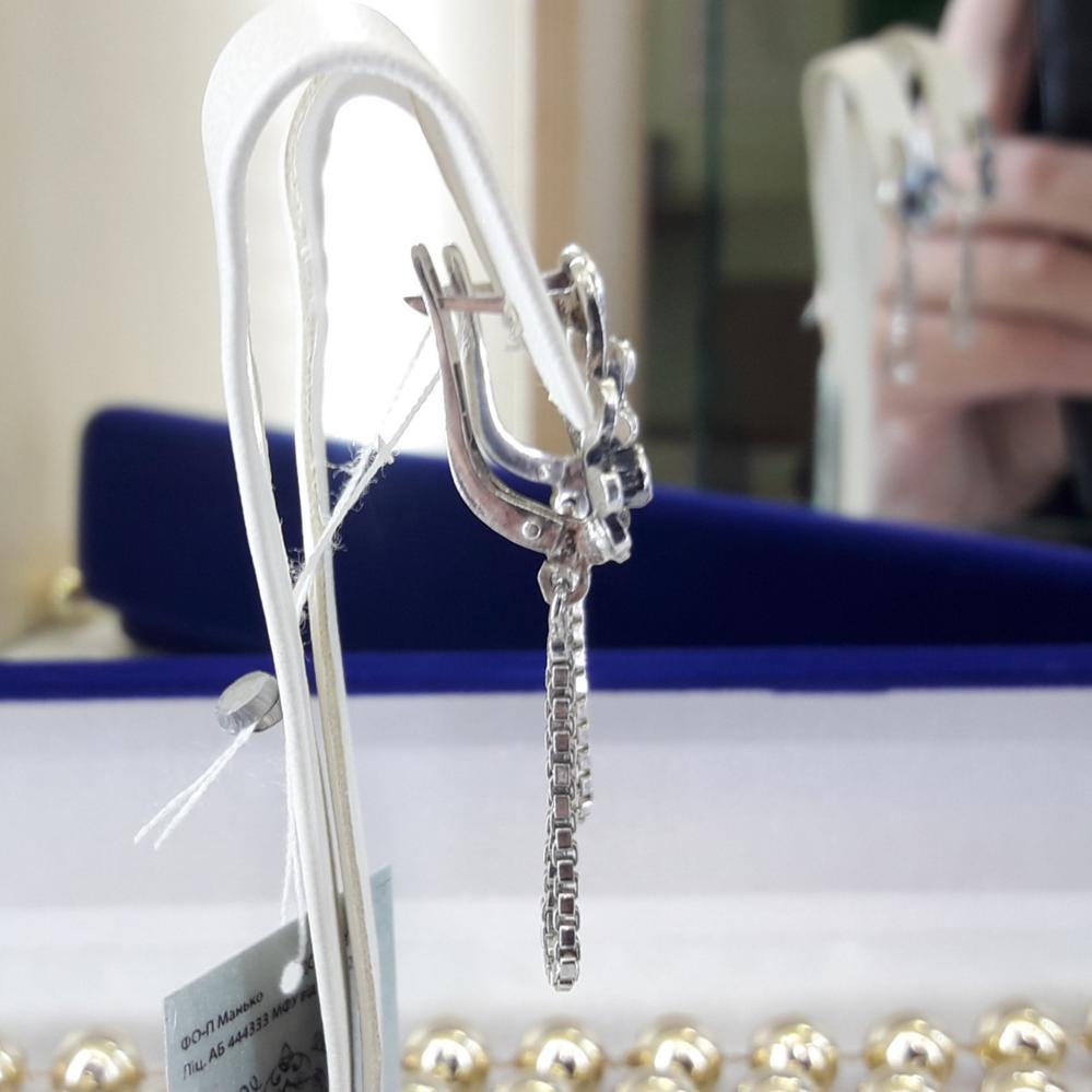 Срібні сережки підвіски ланцюжка