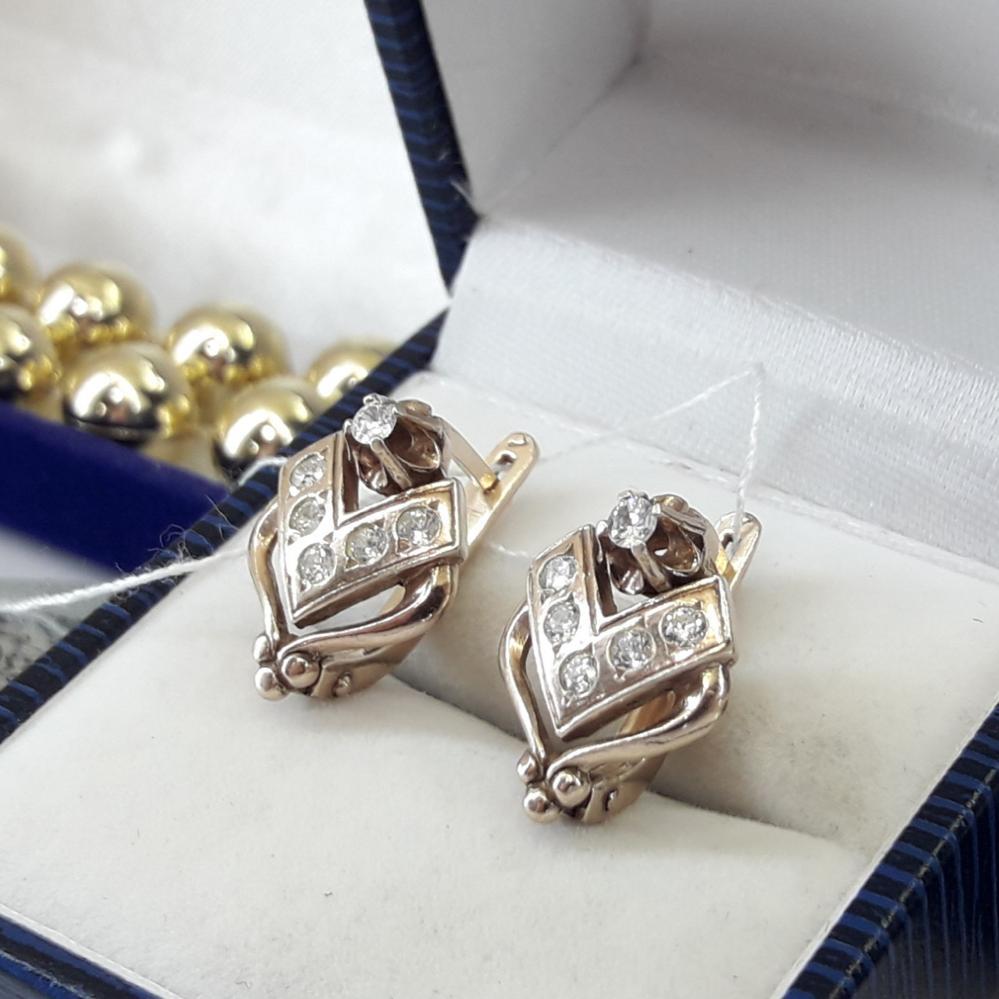 Класичні срібні сережки в позолоті