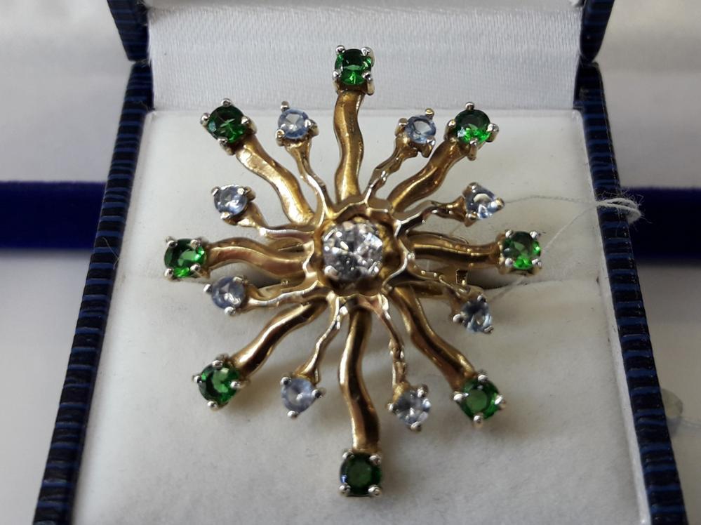 Срібне кільце з позолотою квітка