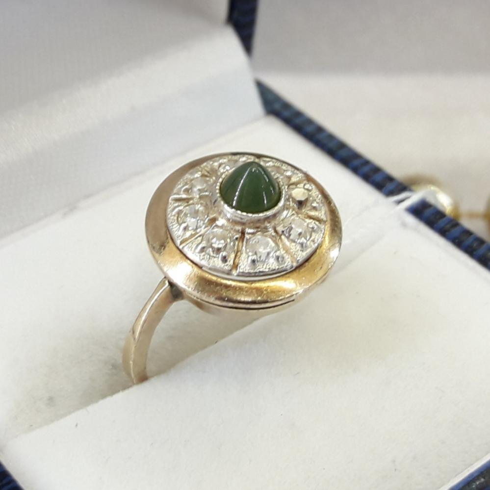 Класичне срібне кільце з хризаком у позолоті