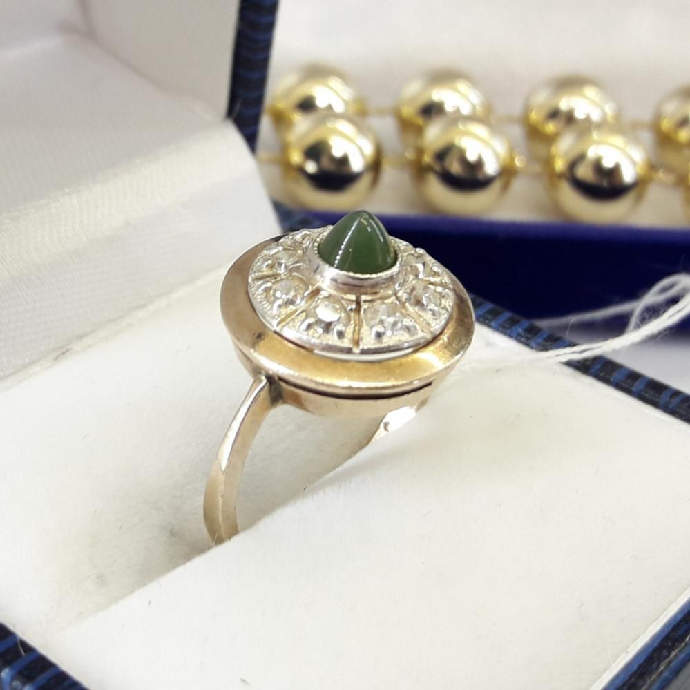 Класичне срібне кільце з хризаком у позолоті