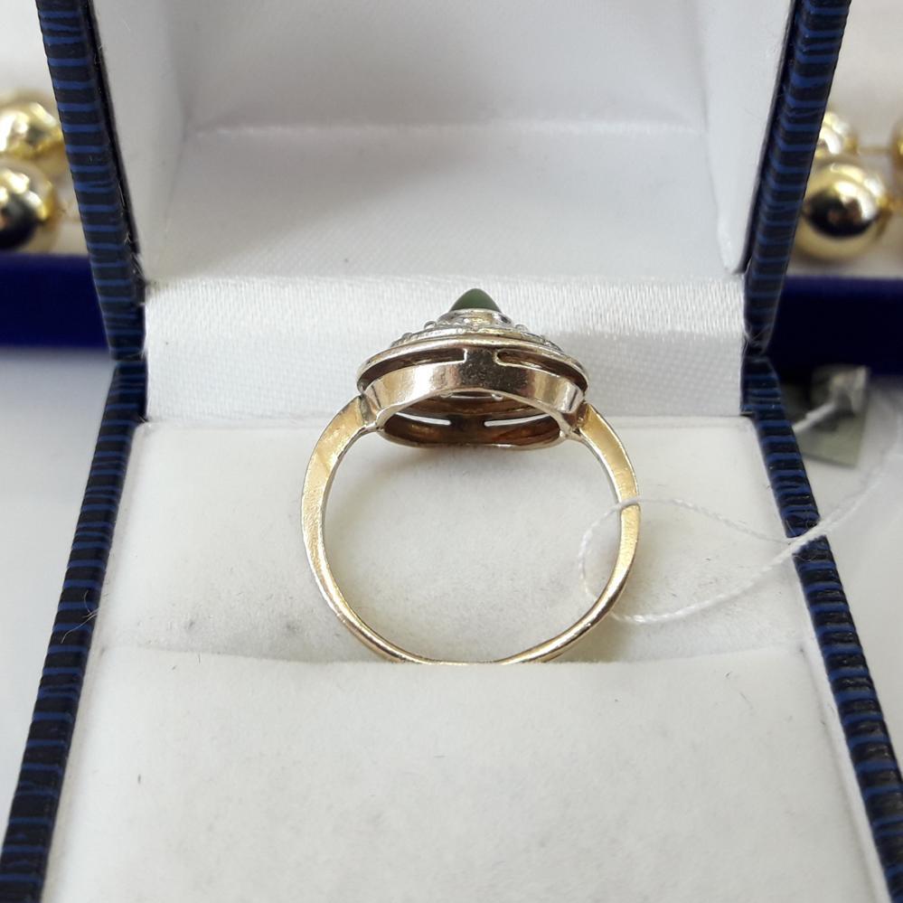 Класичне срібне кільце з хризаком у позолоті