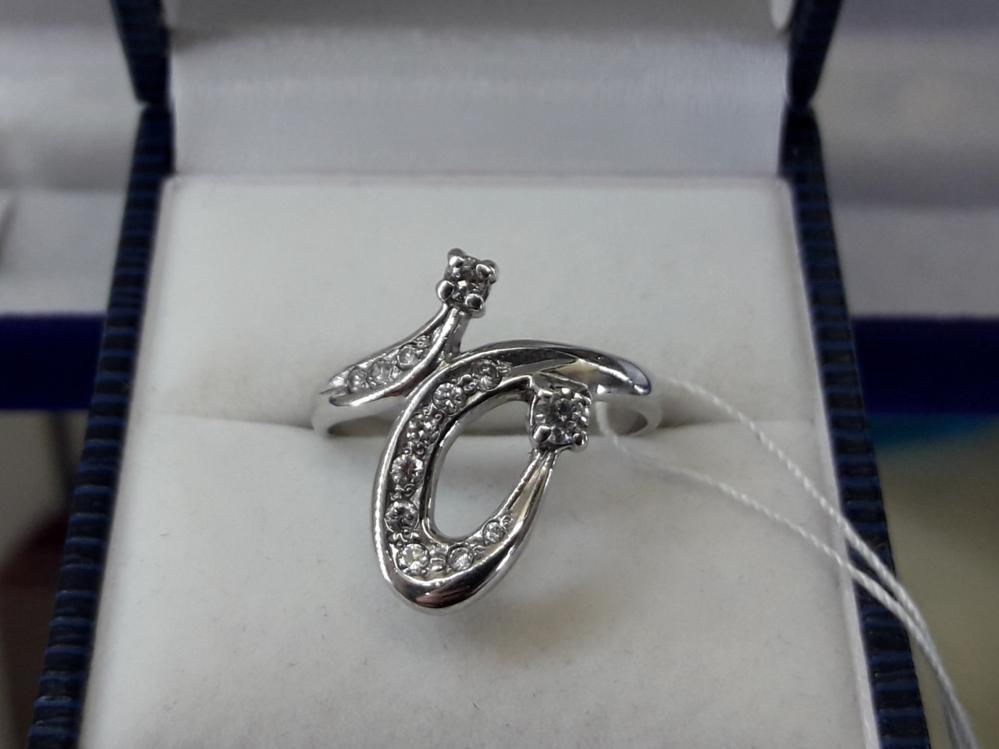 Срібне кільце з фіанітами 925 проби