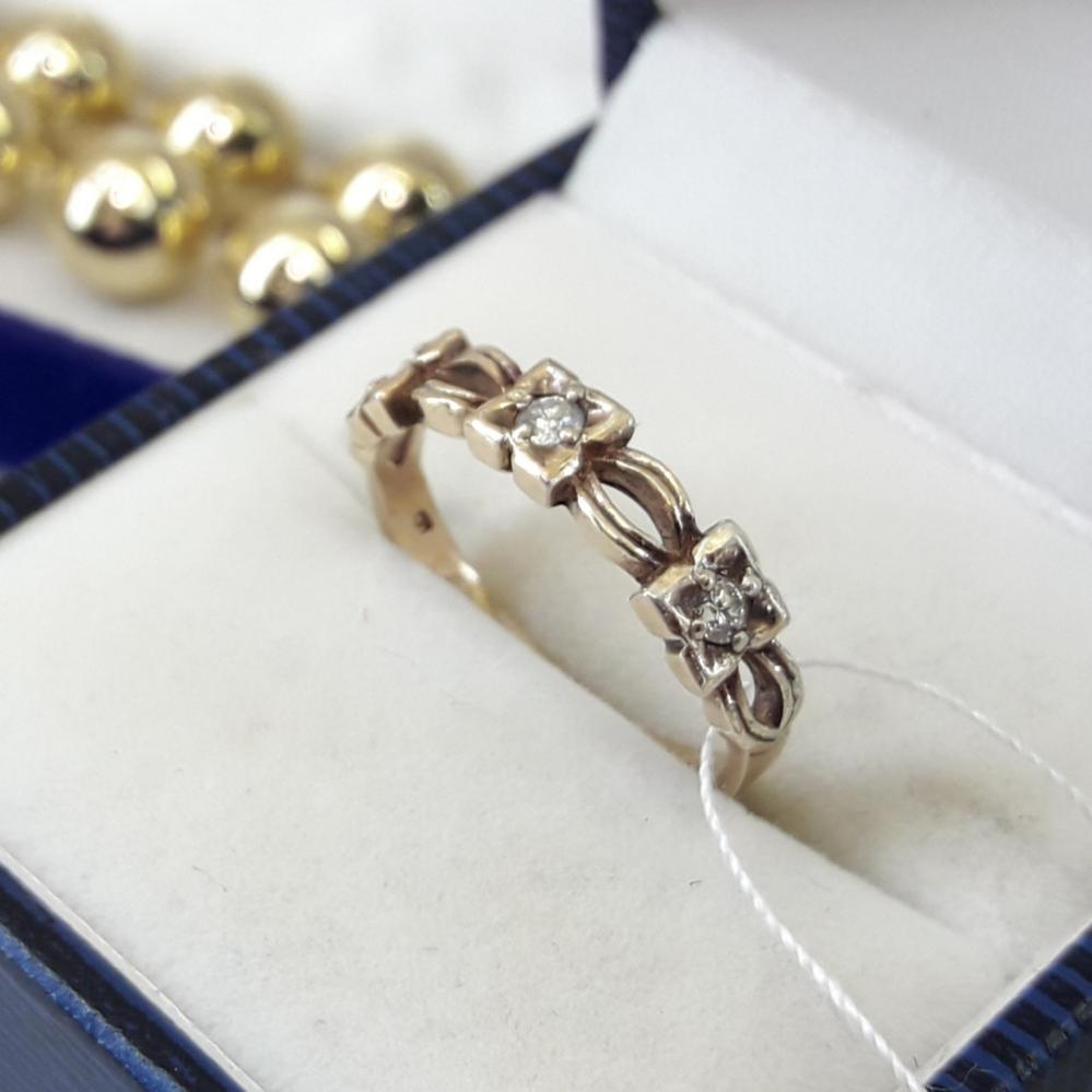 Срібне кільце доріжка в позолоті