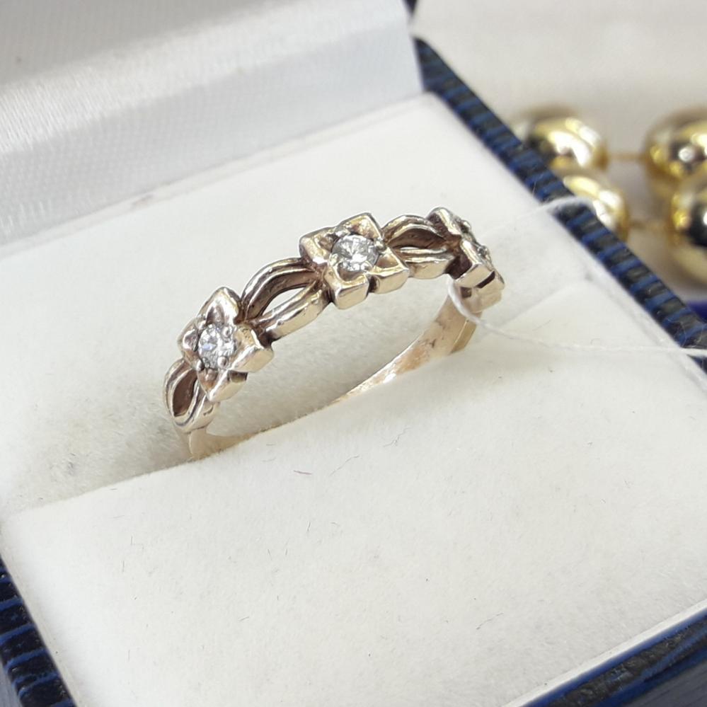 Срібне кільце доріжка в позолоті