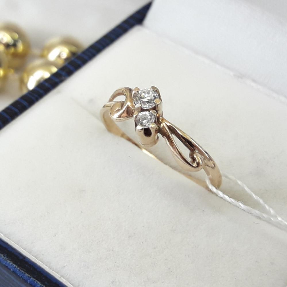 Срібне класичне кільце в позолоті